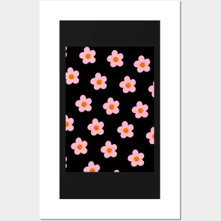 Flower Print in Black Posters and Art